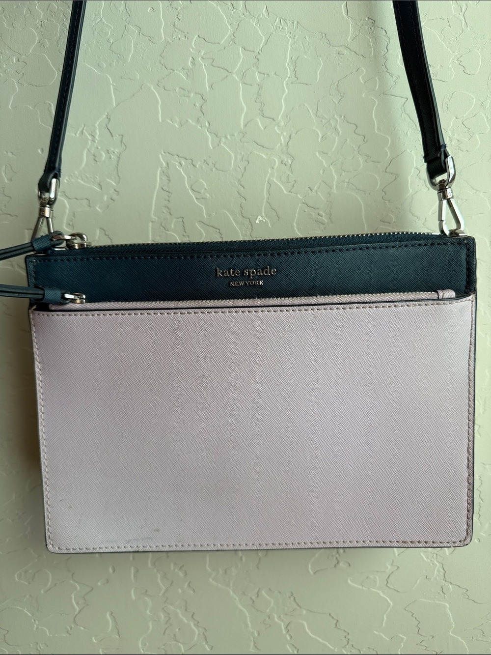 Kate Spade Cameron Saffiano Leather Zip Crossbody Bag Tri-Color